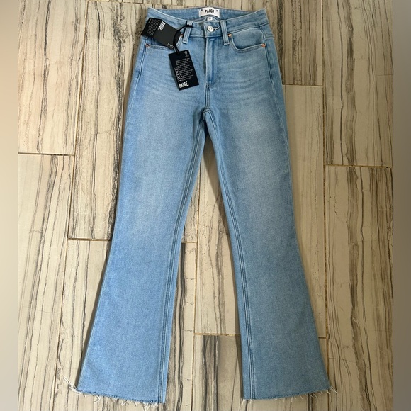 NWT New PAIGE Colette High Rise Light Blue Cropped Flare Stretch Jeans - Picture 10 of 16